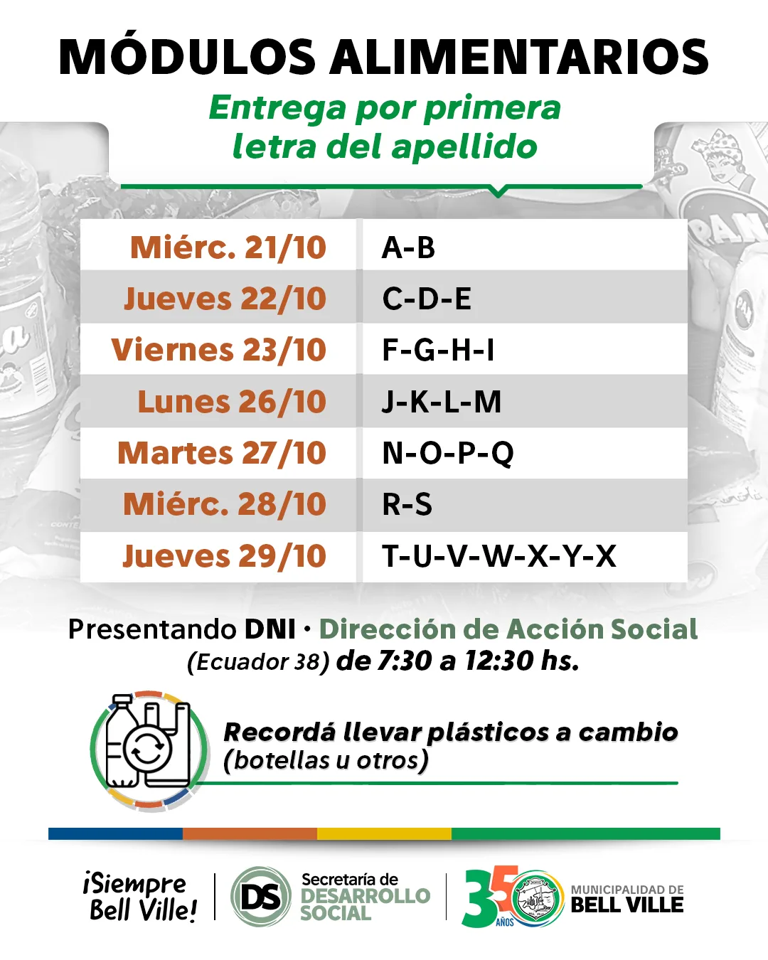 Comienza la entrega de Módulos Alimentarios en Bell Ville