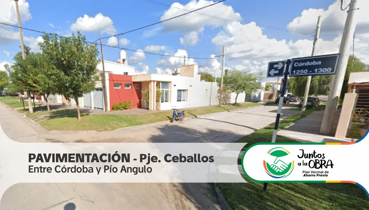 Pavimentación del Pasaje Ceballos mejorará la calidad de vida en Bell Ville