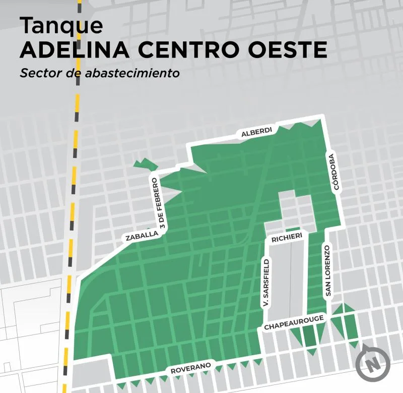 Corte de agua en Adelina Centro Oeste el 19 de junio