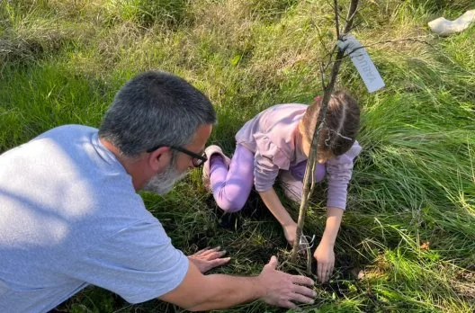Plantación de árboles nativos en La Delfina para recuperar el ambiente